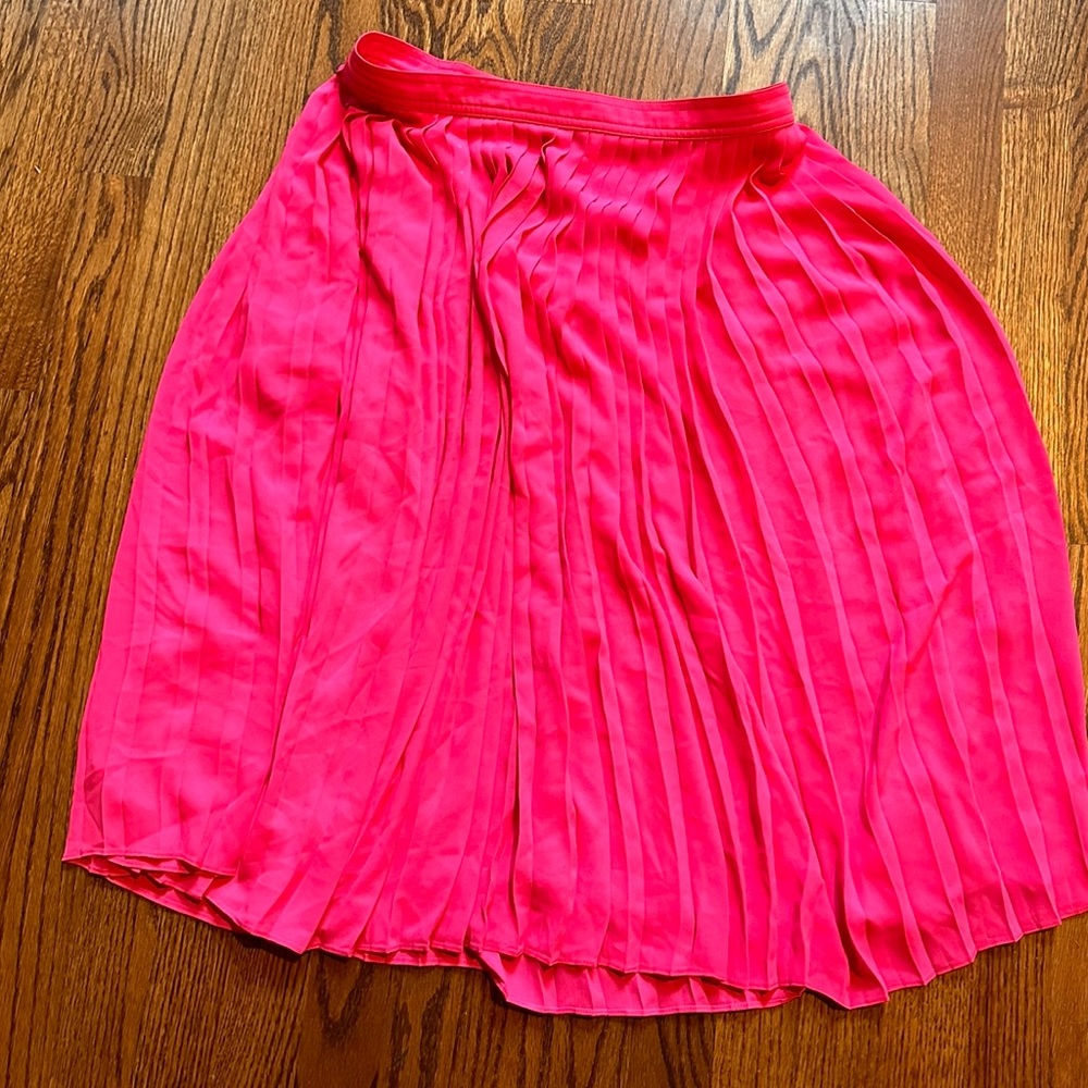 J Crew Pleated Chifon Skirt Pink